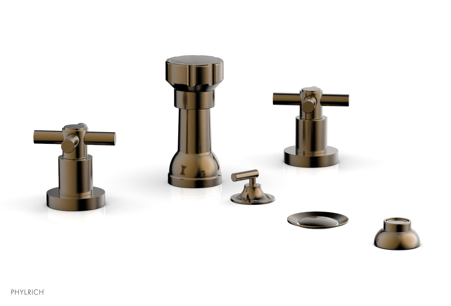 べっち☆ BASIC Four Hole Bidet Set - Tubular Cross Handles D4134