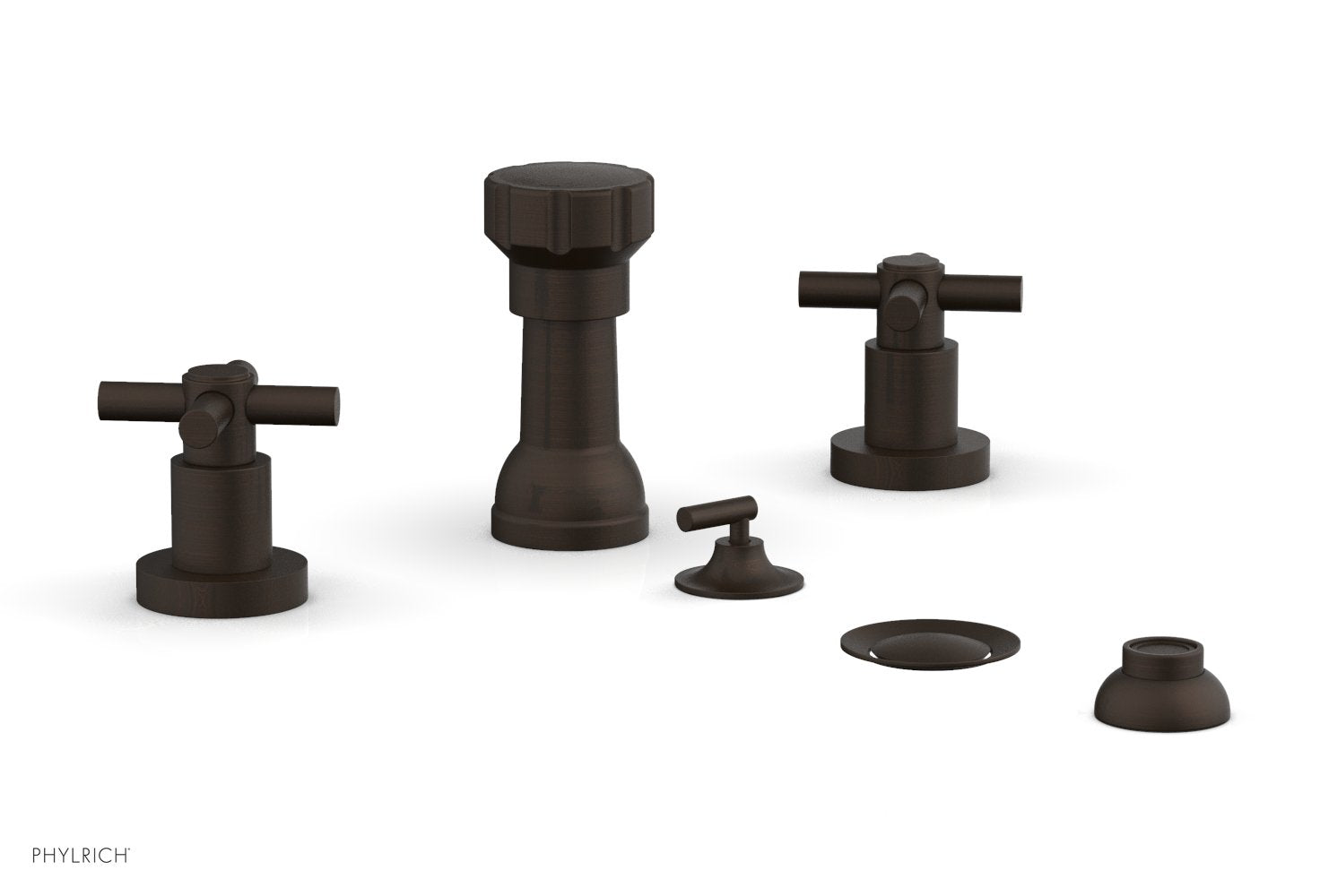 BASIC Four Hole Bidet Set - Tubular Cross Handles D4134