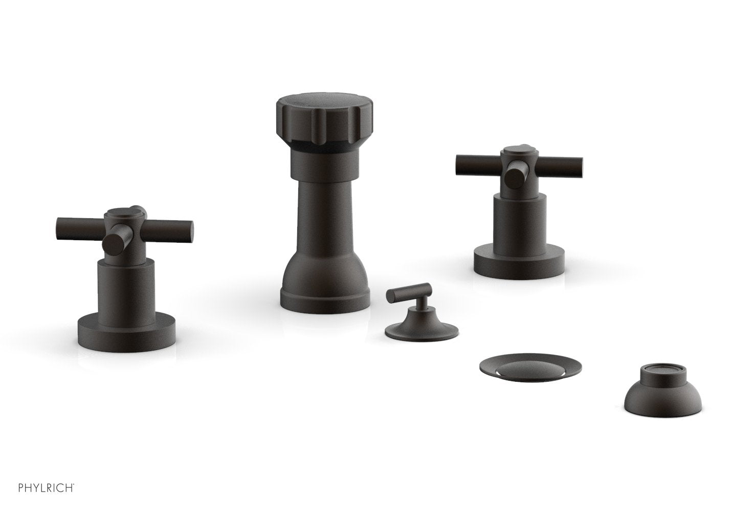 BASIC Four Hole Bidet Set - Tubular Cross Handles D4134