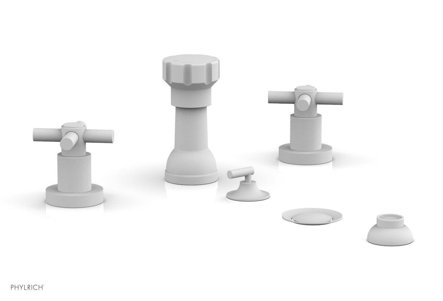 BASIC Four Hole Bidet Set - Tubular Cross Handles D4134