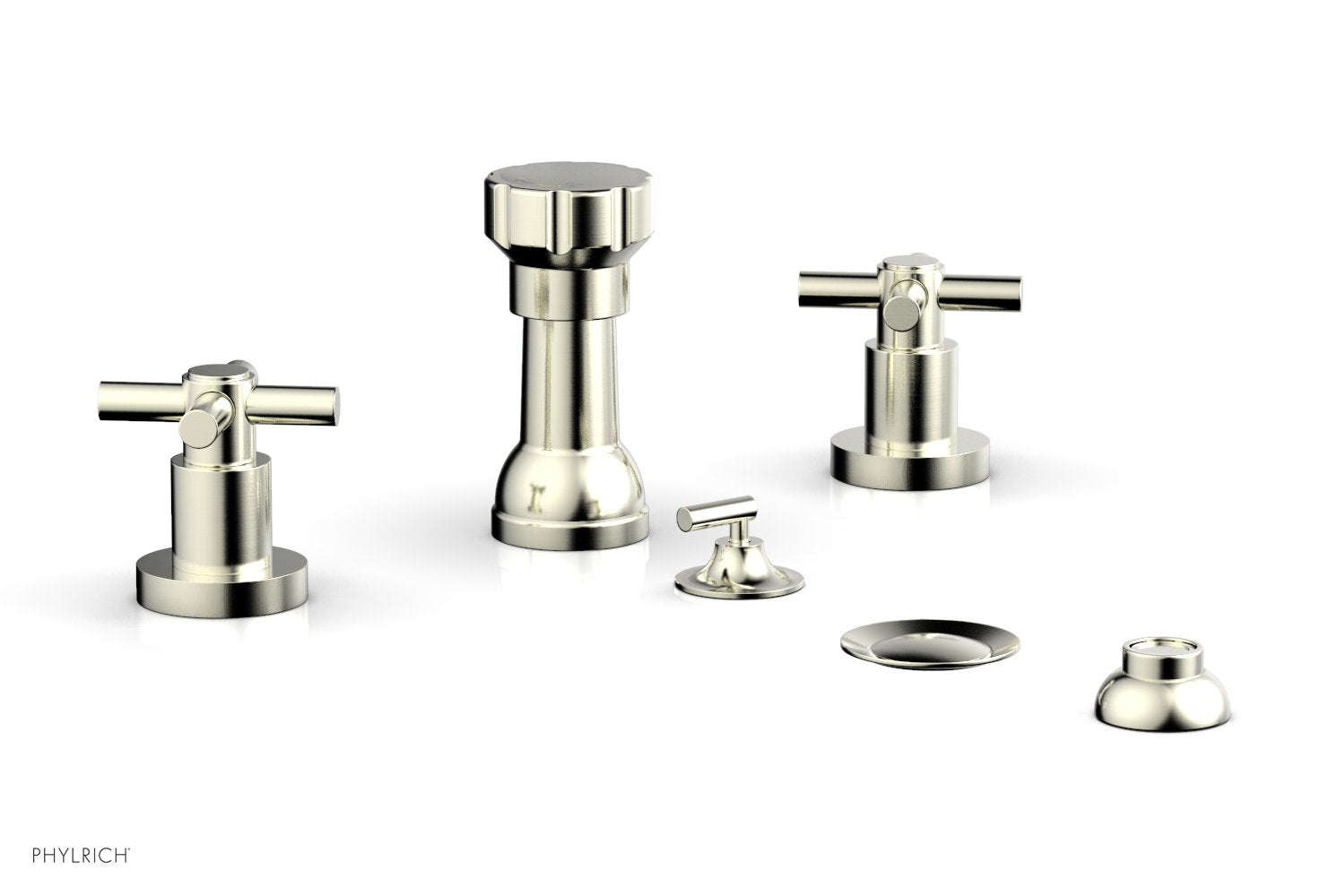 BASIC Four Hole Bidet Set - Tubular Cross Handles D4134