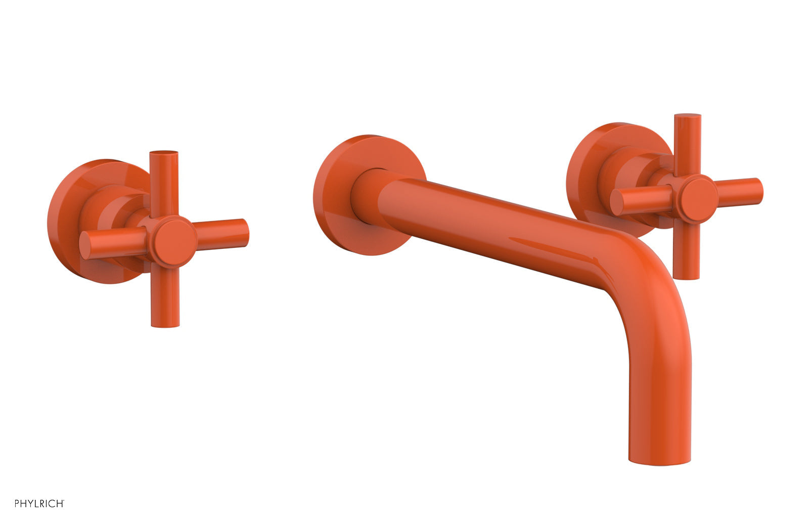 BASIC Wall Lavatory Set 14" Spout - Tubular Cross Handles DWL134-14