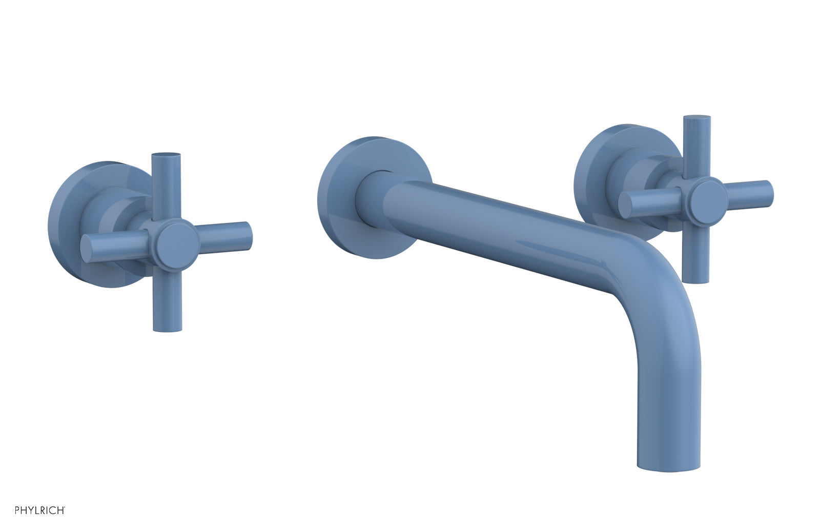 BASIC Wall Lavatory Set 14" Spout - Tubular Cross Handles DWL134-14