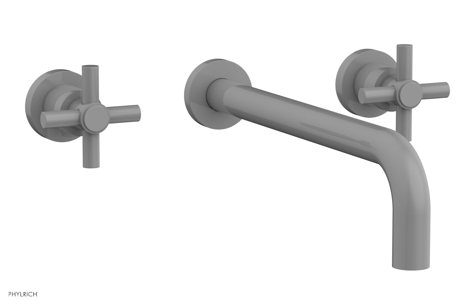 BASIC Wall Lavatory Set 12" Spout - Tubular Cross Handles DWL134-12