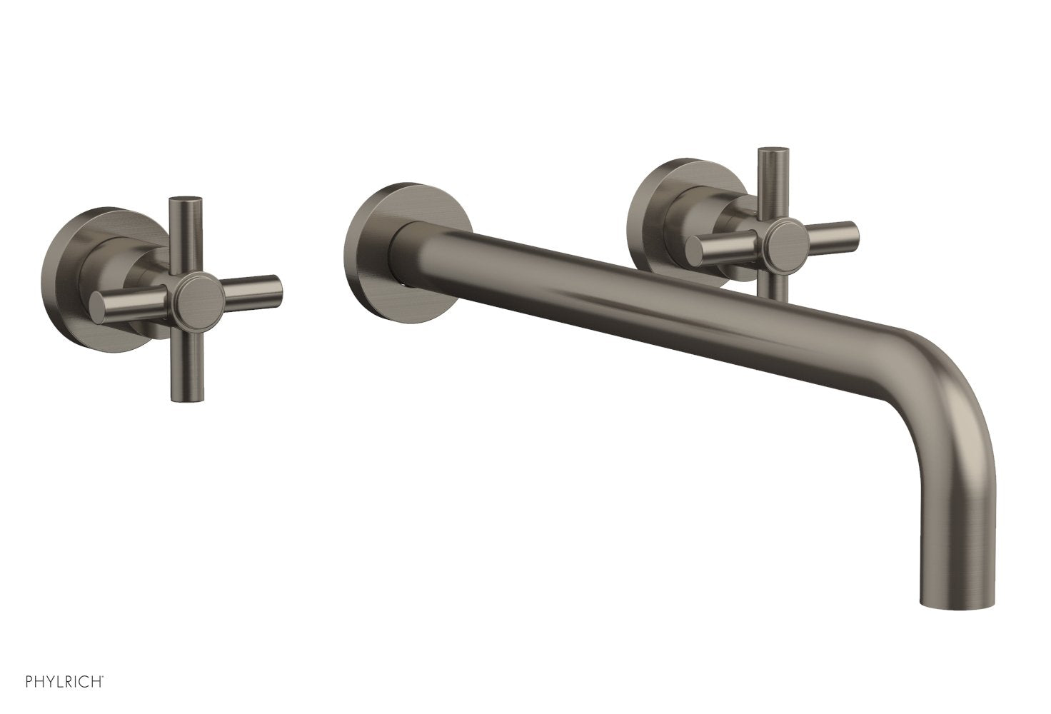 BASIC Wall Lavatory Set 14" Spout - Tubular Cross Handles DWL134-14