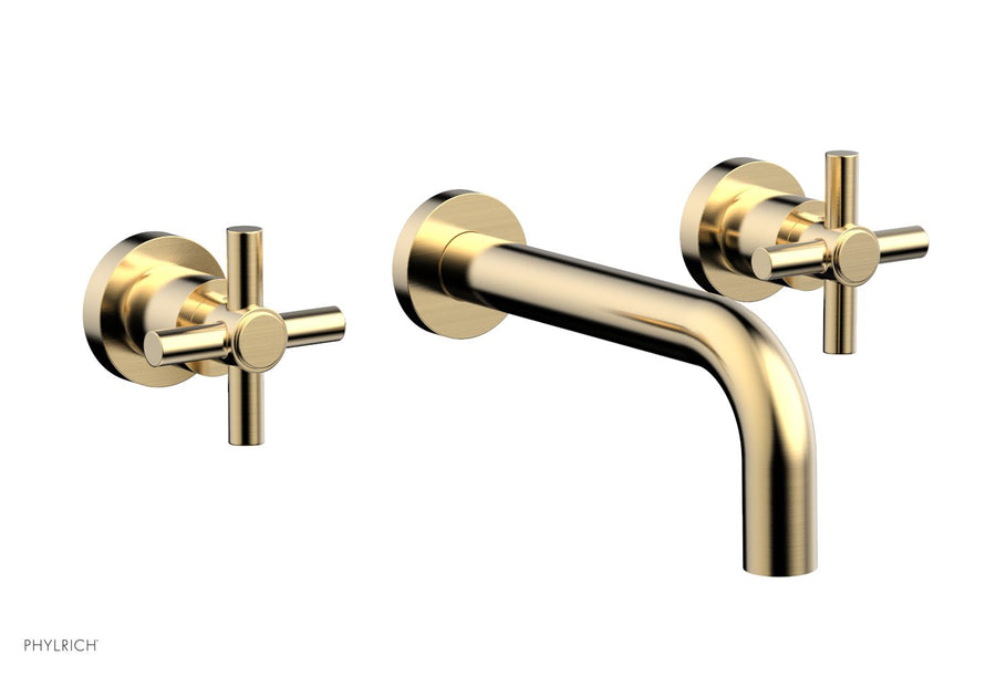 BASIC Wall Lavatory Set 7 1/2" Spout - Tubular Cross Handles DWL134