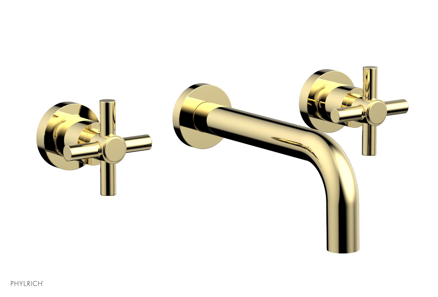 BASIC Wall Lavatory Set 7 1/2" Spout - Tubular Cross Handles DWL134