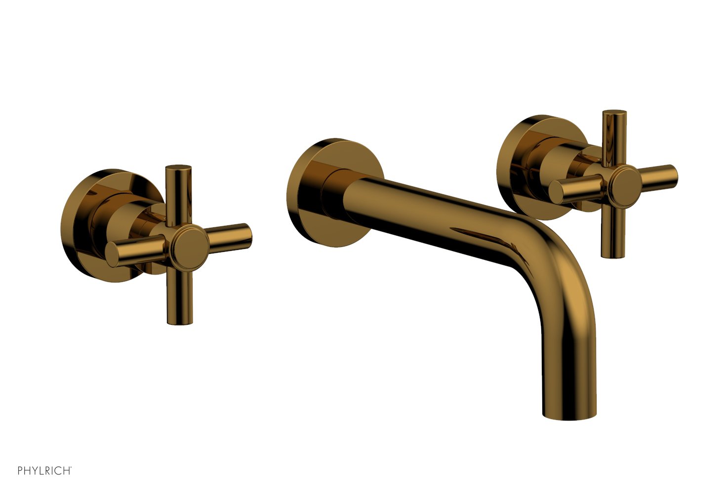 BASIC Wall Lavatory Set 7 1/2" Spout - Tubular Cross Handles DWL134