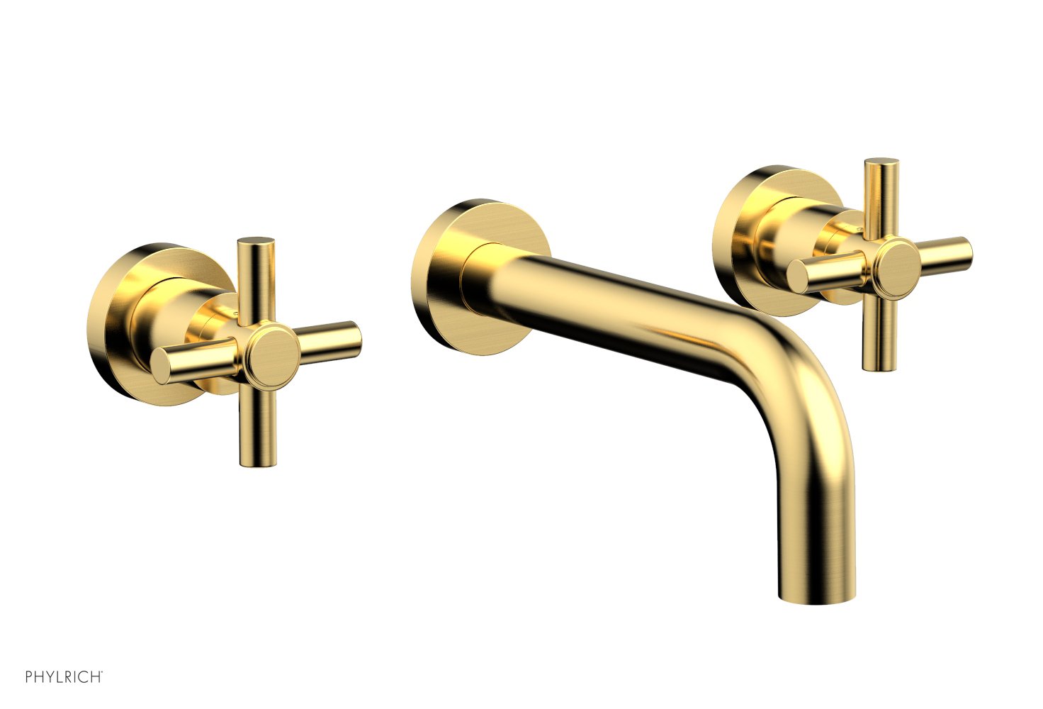 BASIC Wall Lavatory Set 7 1/2" Spout - Tubular Cross Handles DWL134