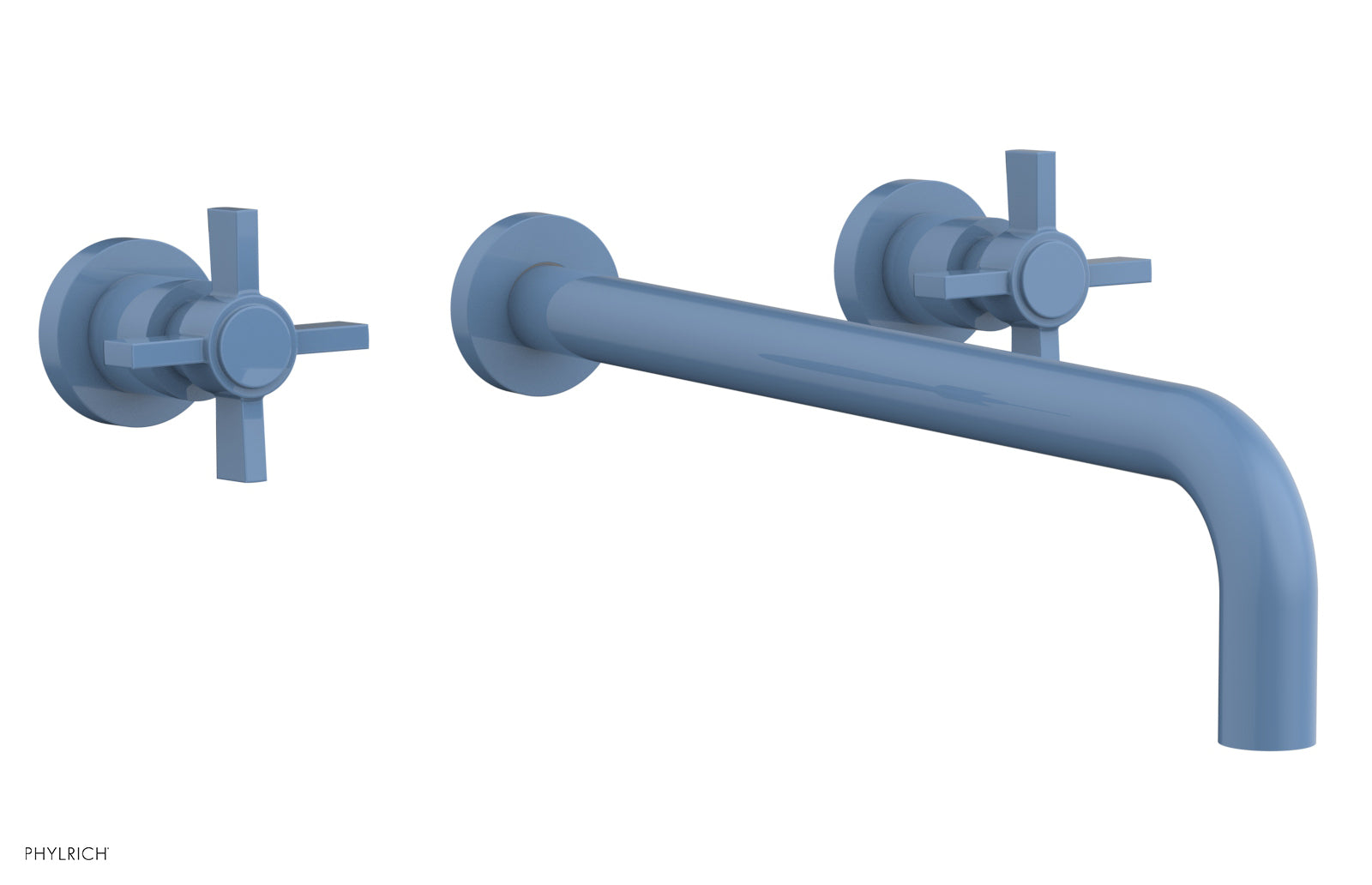 BASIC Wall Lavatory Set 14" Spout - Blade Cross Handles DWL137-14