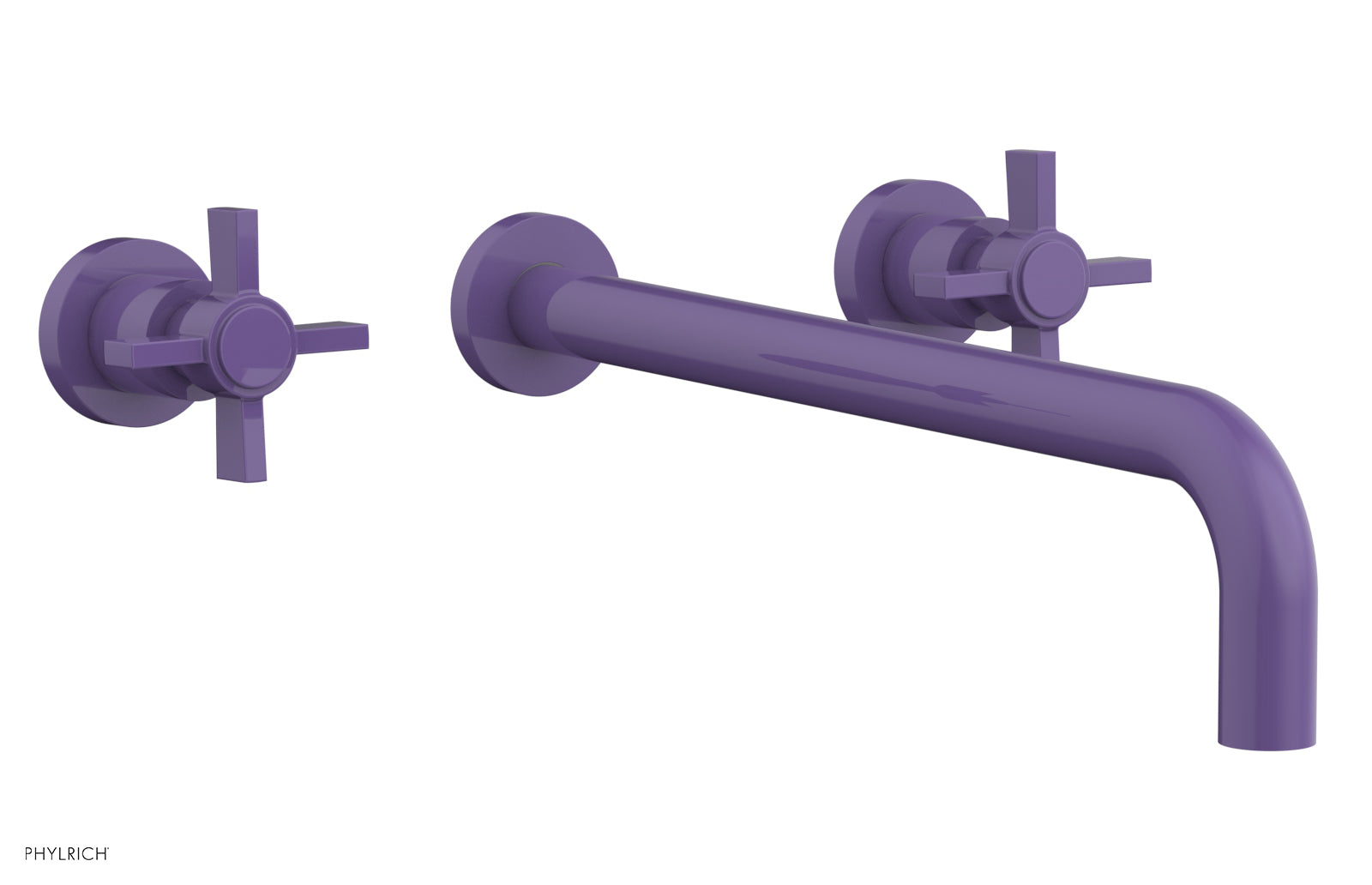 BASIC Wall Lavatory Set 14" Spout - Blade Cross Handles DWL137-14