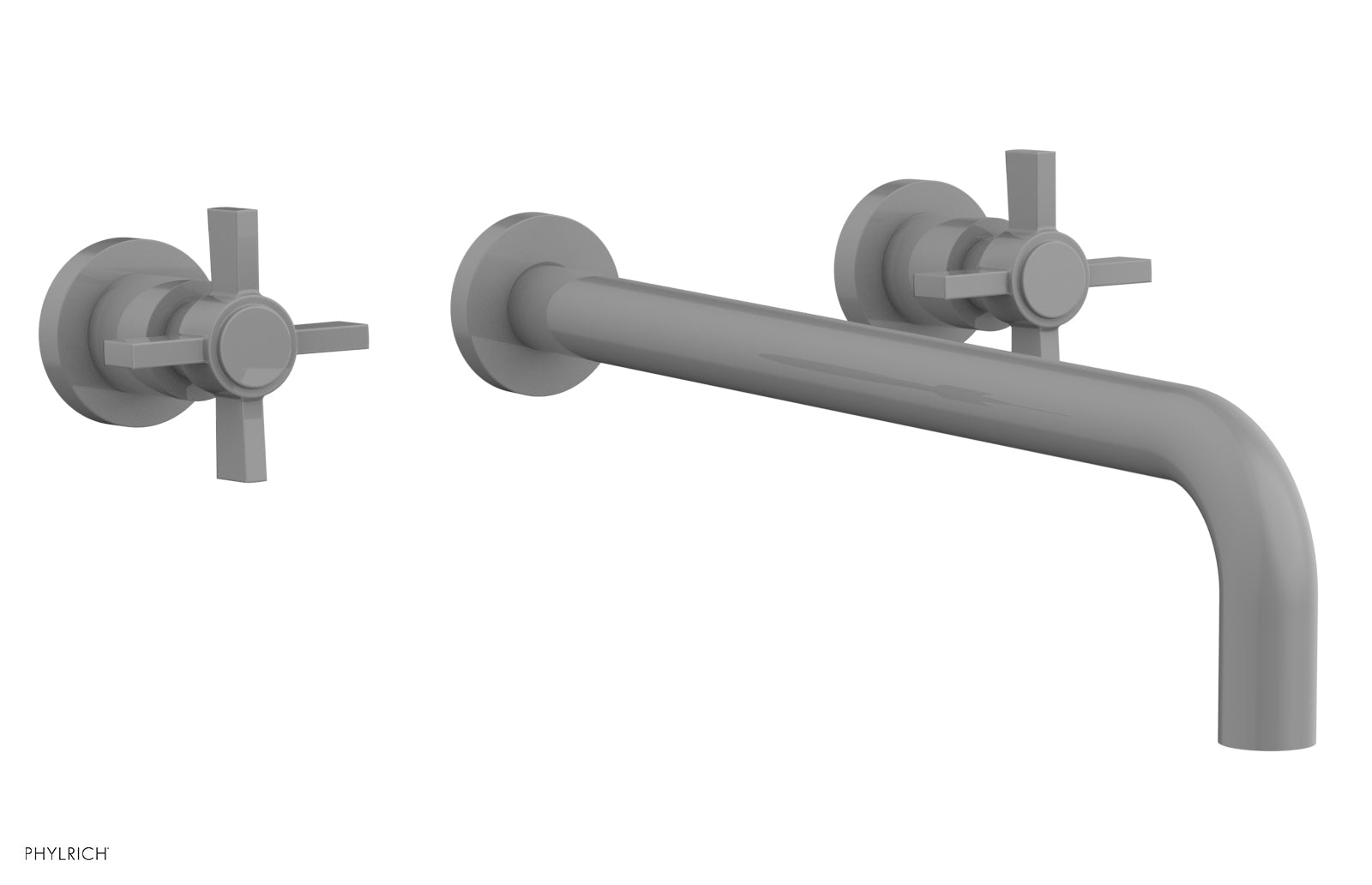 BASIC Wall Lavatory Set 14" Spout - Blade Cross Handles DWL137-14