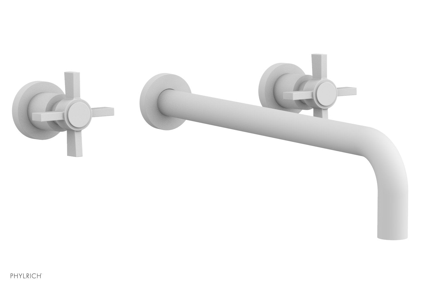 BASIC Wall Lavatory Set 14" Spout - Blade Cross Handles DWL137-14