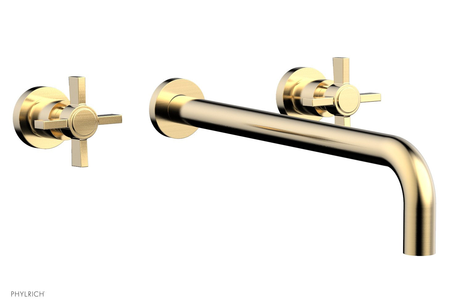 BASIC Wall Lavatory Set 14" Spout - Blade Cross Handles DWL137-14