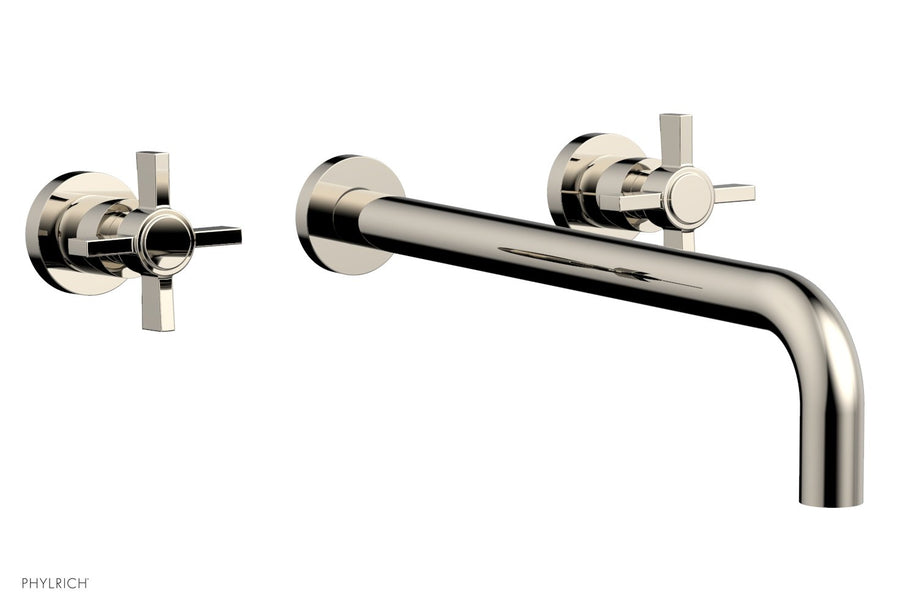 BASIC Wall Lavatory Set 14" Spout - Blade Cross Handles DWL137-14