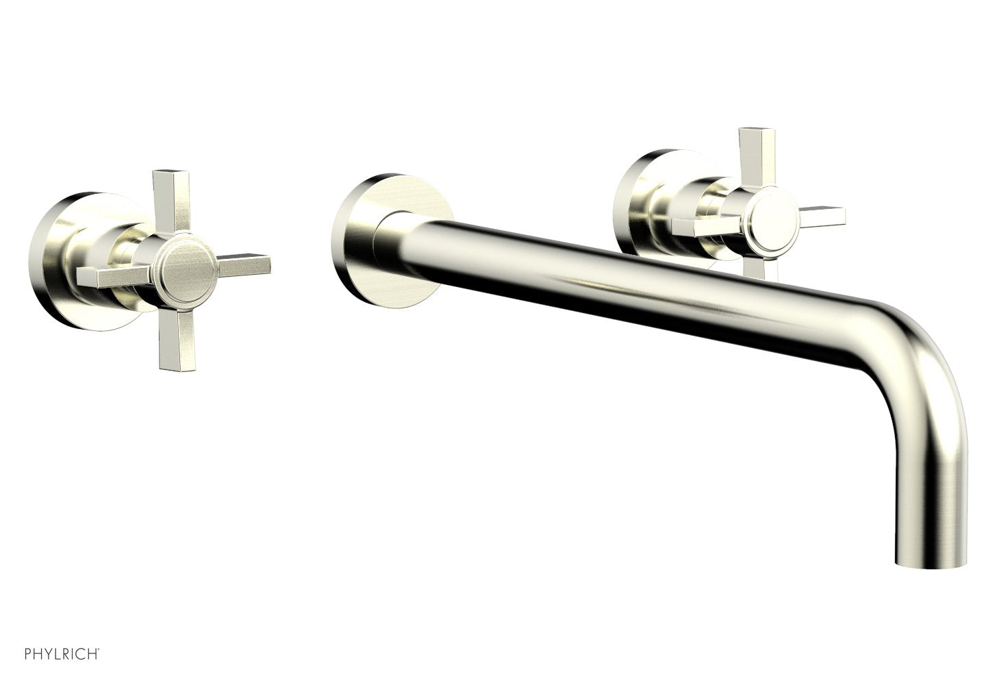 BASIC Wall Lavatory Set 14" Spout - Blade Cross Handles DWL137-14