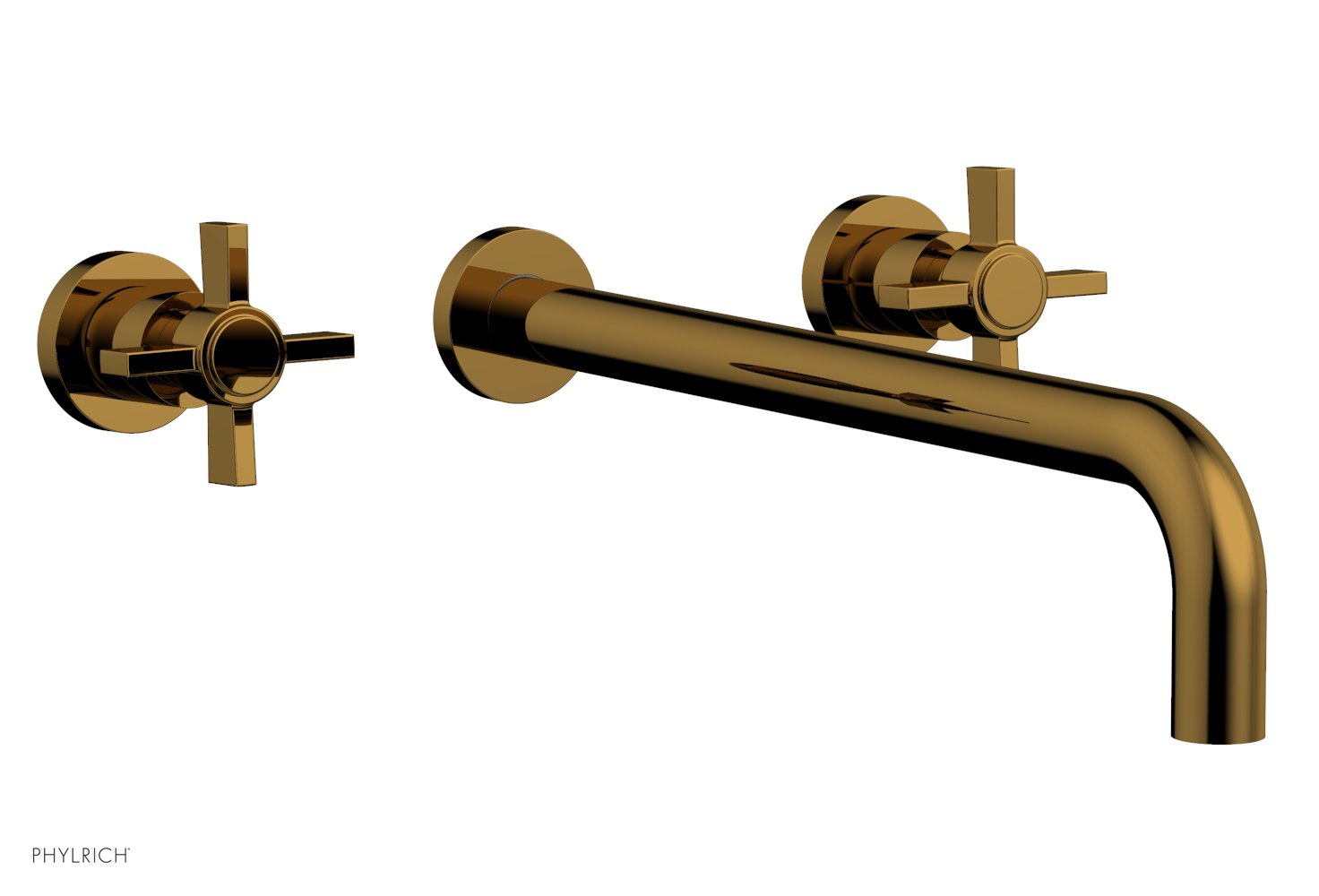 BASIC Wall Lavatory Set 14" Spout - Blade Cross Handles DWL137-14