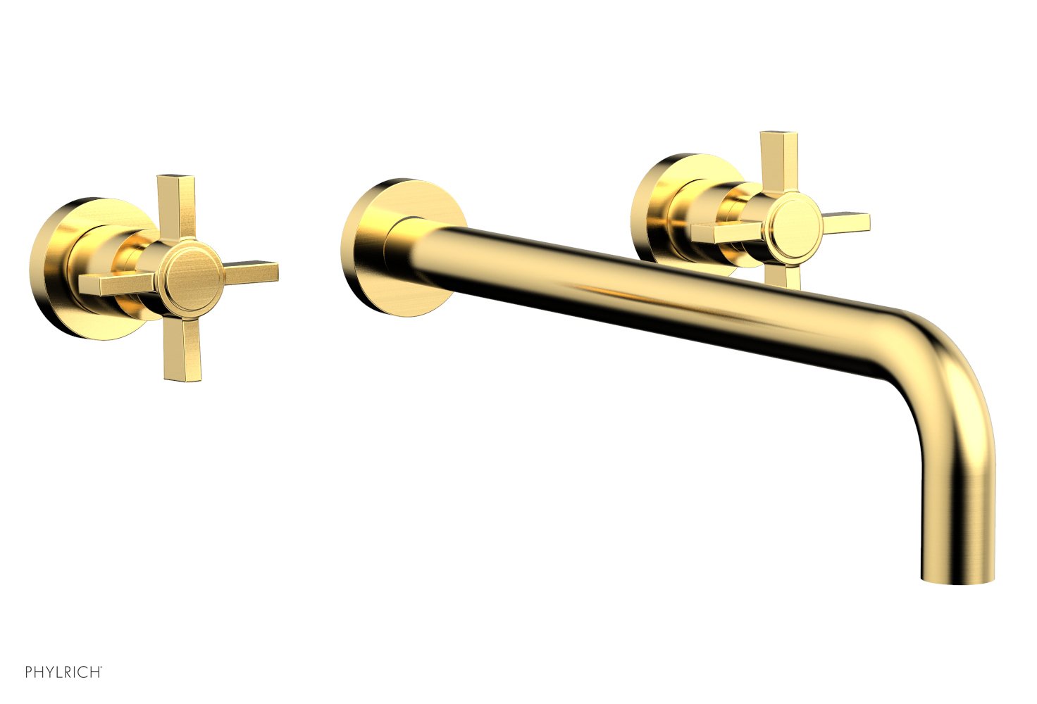 BASIC Wall Lavatory Set 14" Spout - Blade Cross Handles DWL137-14