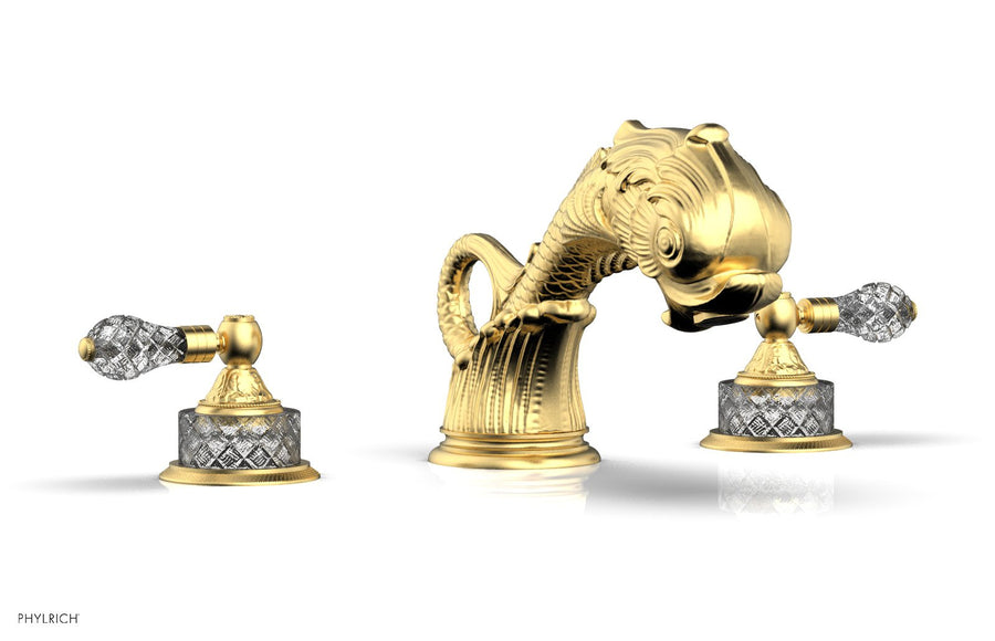 DOLPHIN Deck Tub Set - Cut Crystal Lever Handles K1184M