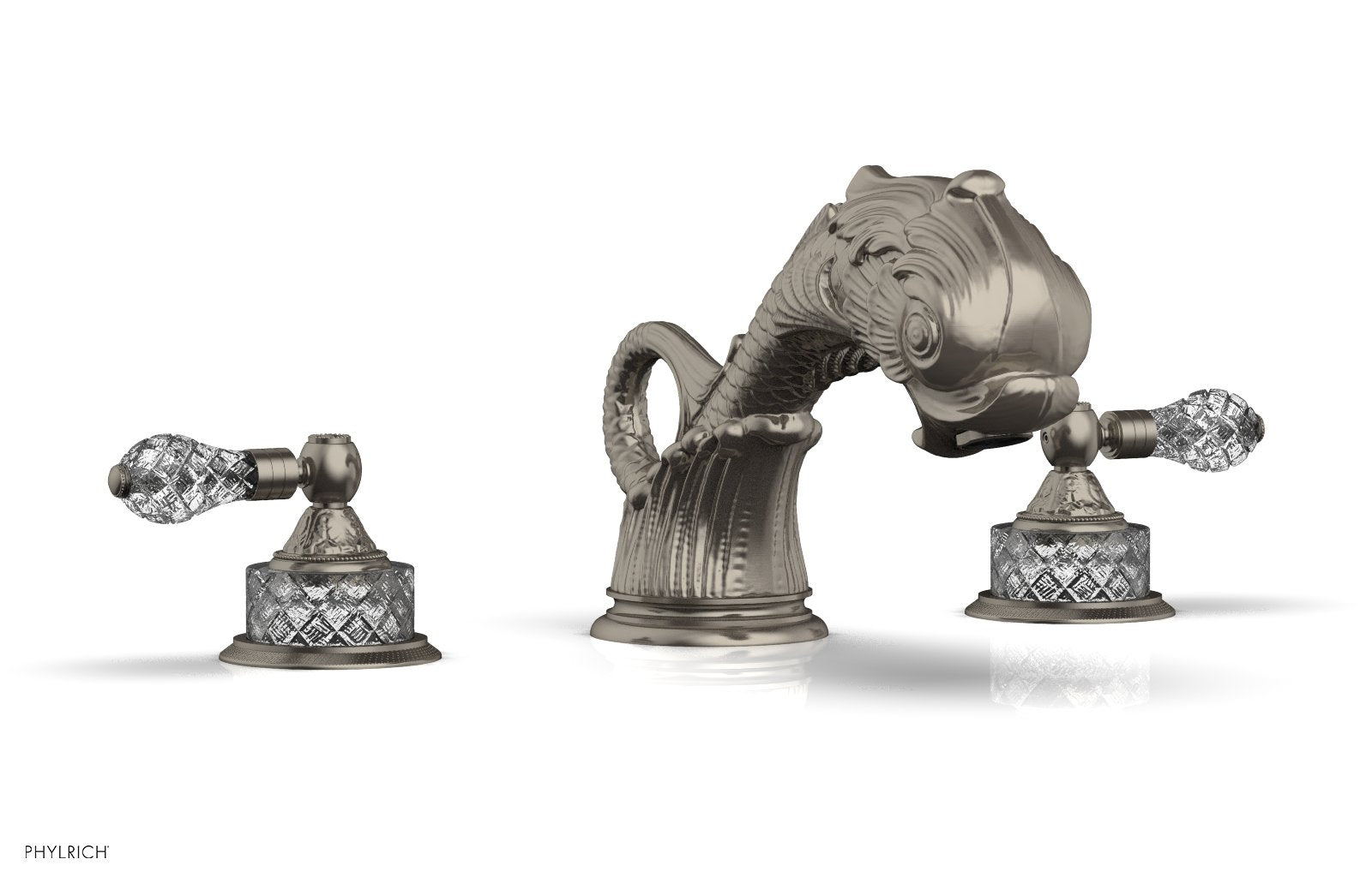 DOLPHIN Deck Tub Set - Cut Crystal Lever Handles K1184M