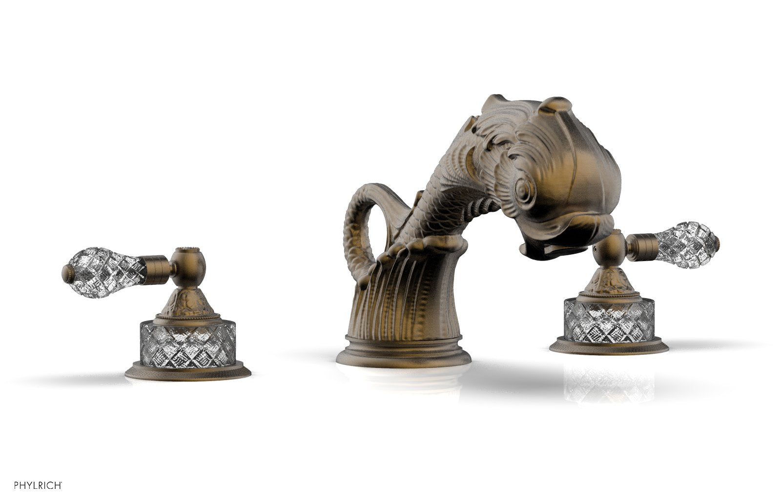 DOLPHIN Deck Tub Set - Cut Crystal Lever Handles K1184M