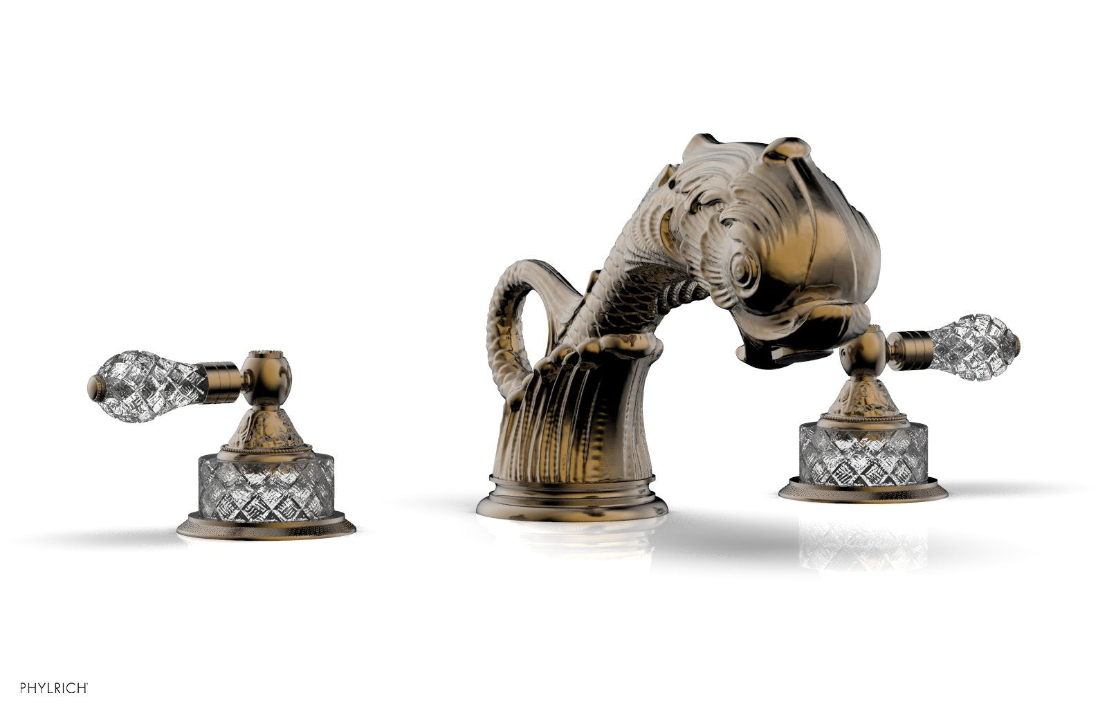 DOLPHIN Deck Tub Set - Cut Crystal Lever Handles K1184M