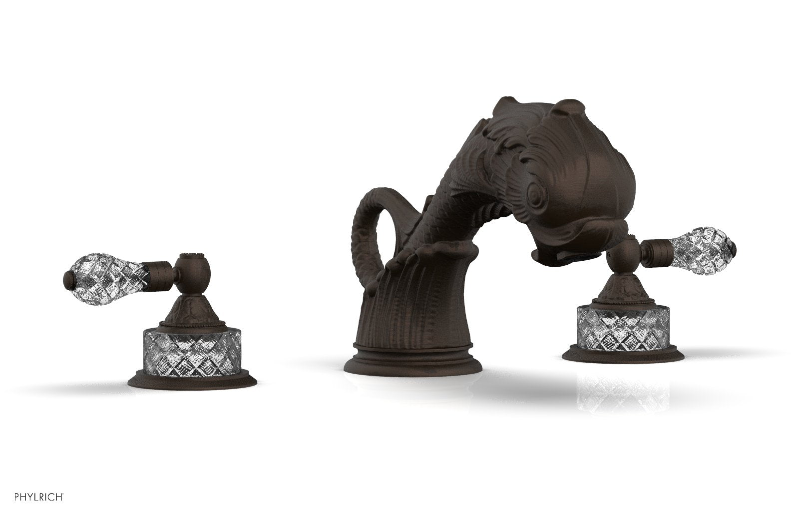 DOLPHIN Deck Tub Set - Cut Crystal Lever Handles K1184M