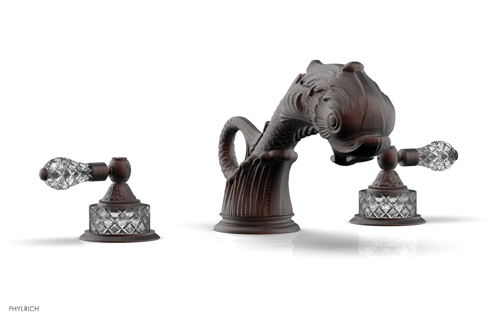 DOLPHIN Deck Tub Set - Cut Crystal Lever Handles K1184M