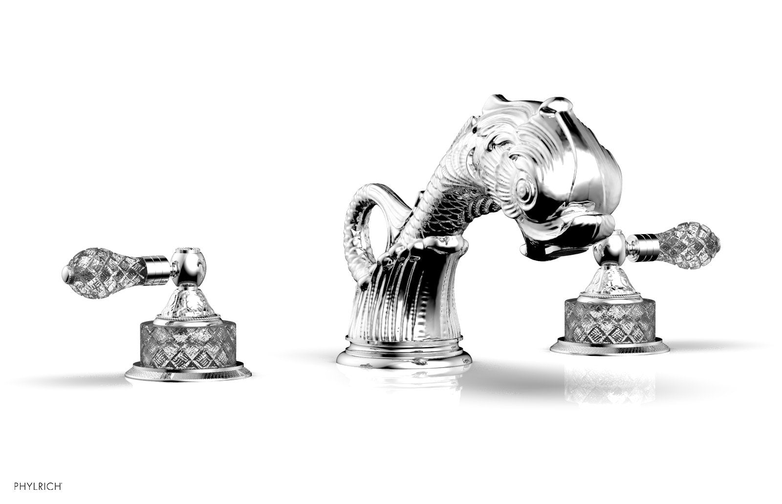 DOLPHIN Deck Tub Set - Cut Crystal Lever Handles K1184M