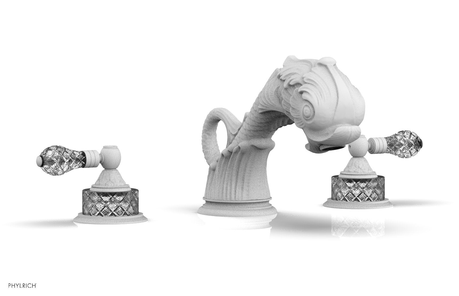 DOLPHIN Deck Tub Set - Cut Crystal Lever Handles K1184M