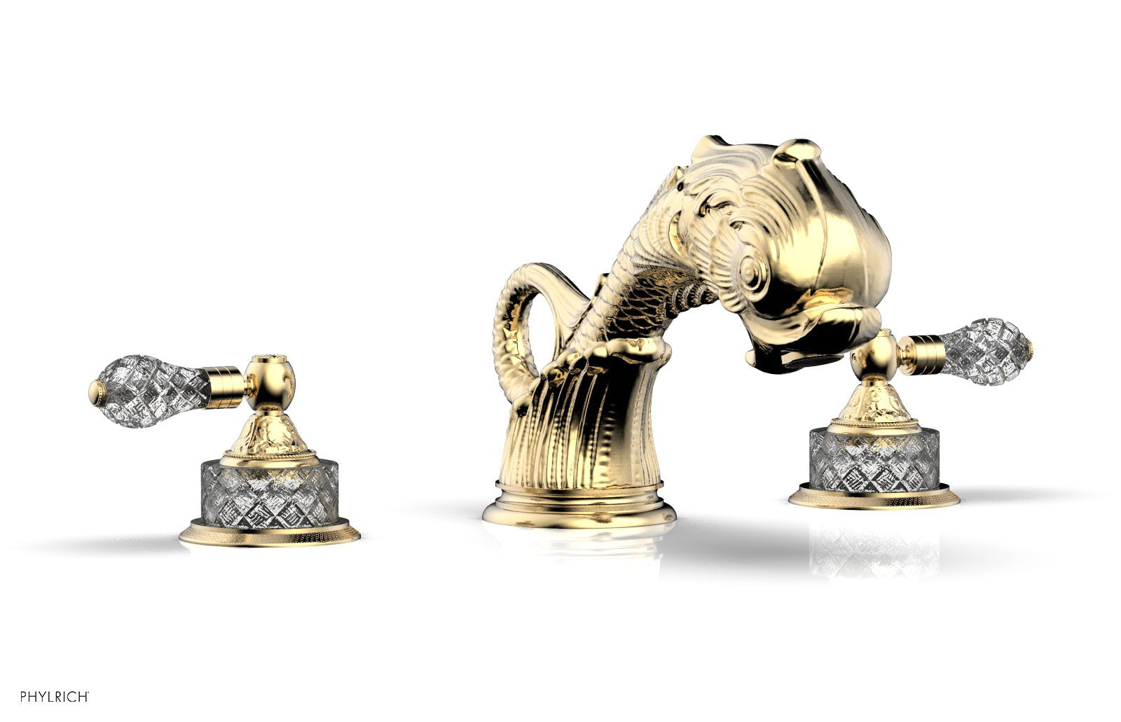 DOLPHIN Deck Tub Set - Cut Crystal Lever Handles K1184M