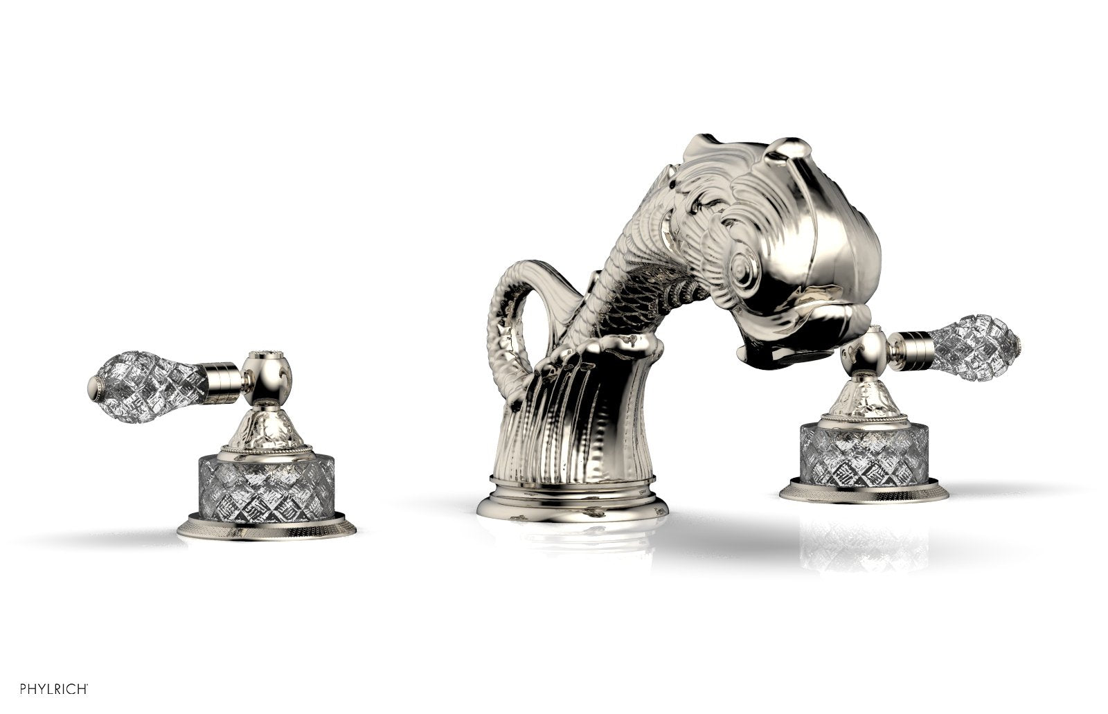 DOLPHIN Deck Tub Set - Cut Crystal Lever Handles K1184M