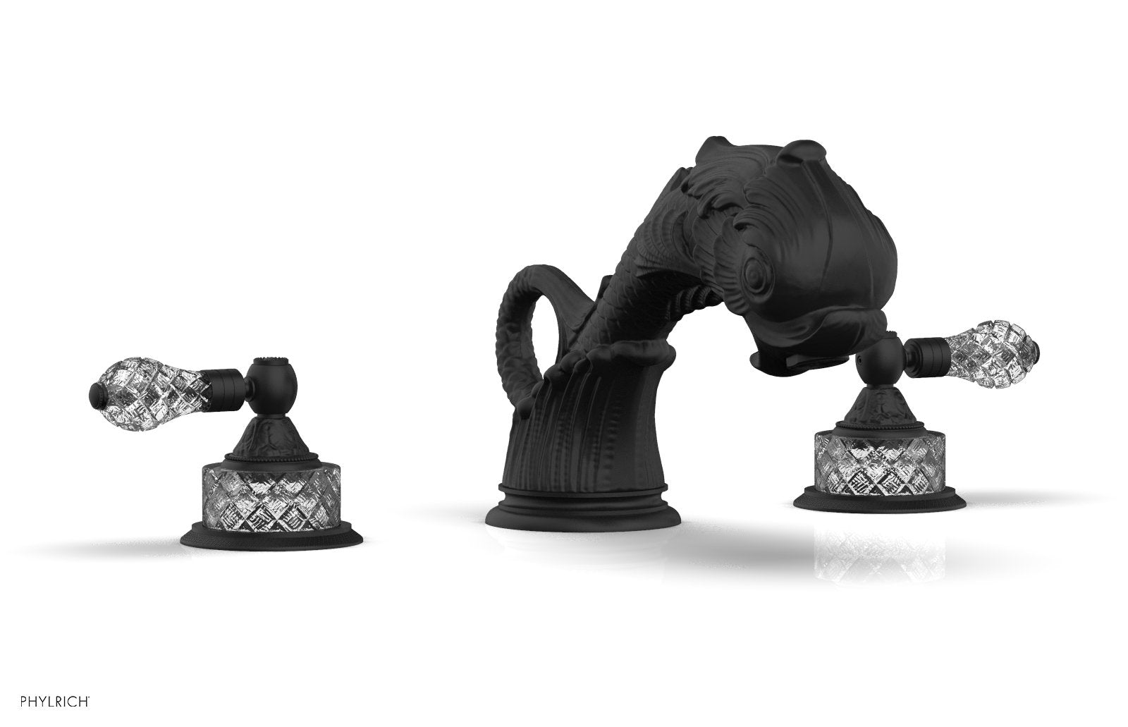 DOLPHIN Deck Tub Set - Cut Crystal Lever Handles K1184M