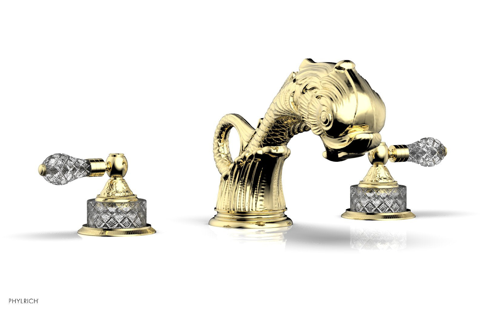 DOLPHIN Deck Tub Set - Cut Crystal Lever Handles K1184M