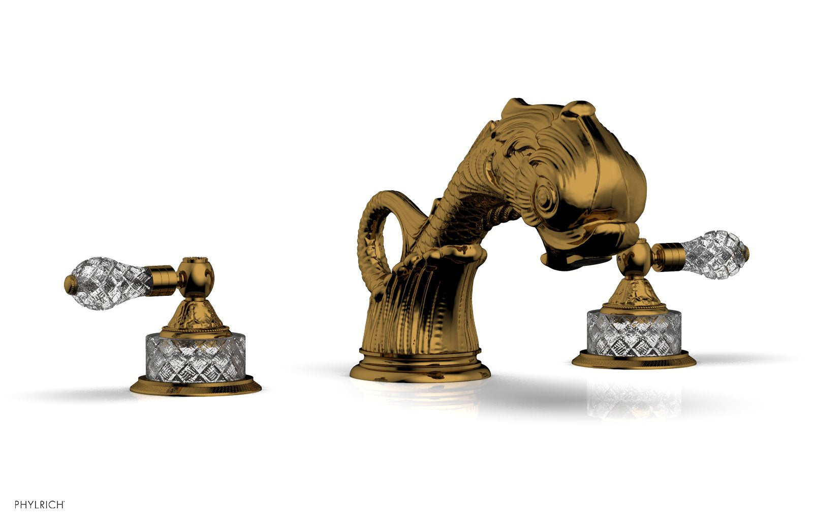 DOLPHIN Deck Tub Set - Cut Crystal Lever Handles K1184M