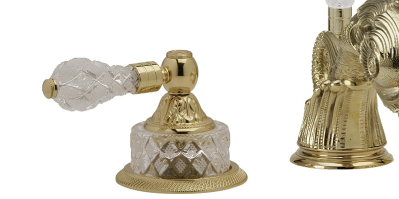 DOLPHIN Widespread Faucet Cut Crystal Lever Handles K184