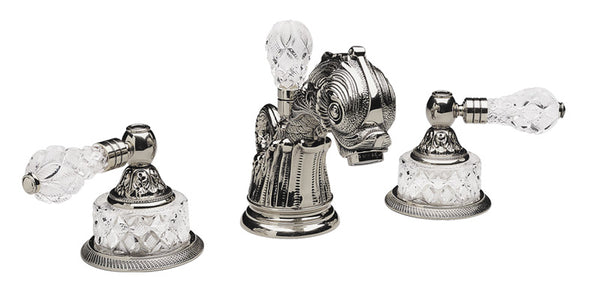 シルクドレトワール　OP＋KC＋ブローチ DOLPHIN Widespread Faucet Cut Crystal Lever Handles K184 - Phylrich