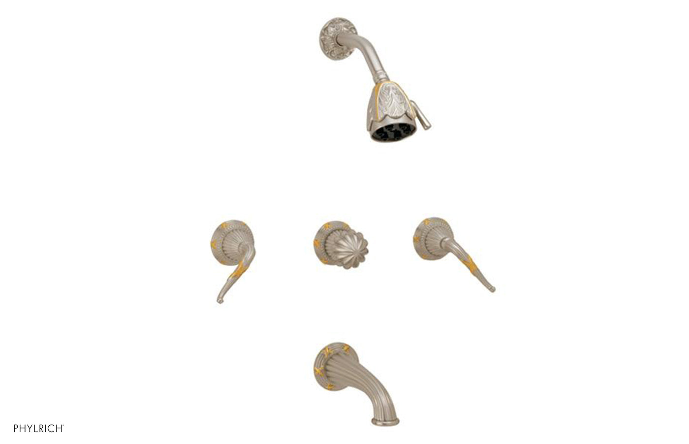 RIBBON & REED Three Handle Tub and Shower Set Lever Handles K2137