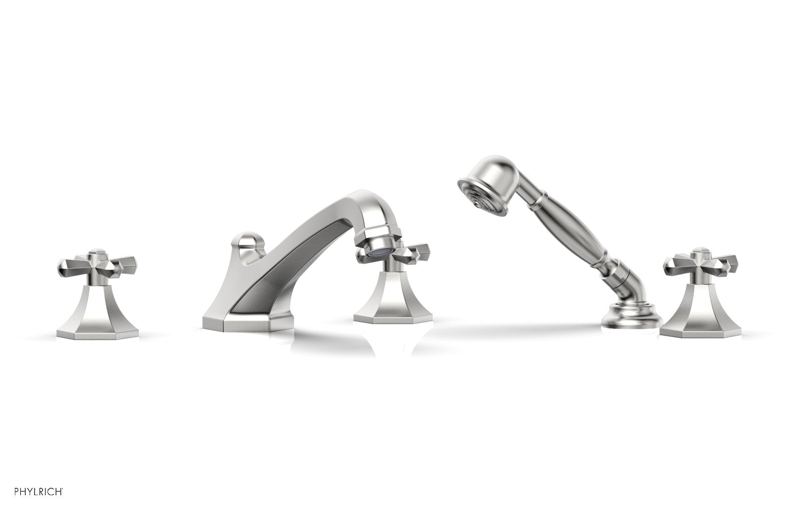 LE VERRE & LA CROSSE Deck Tub Set with Hand Shower - Cross Handles K2171V1