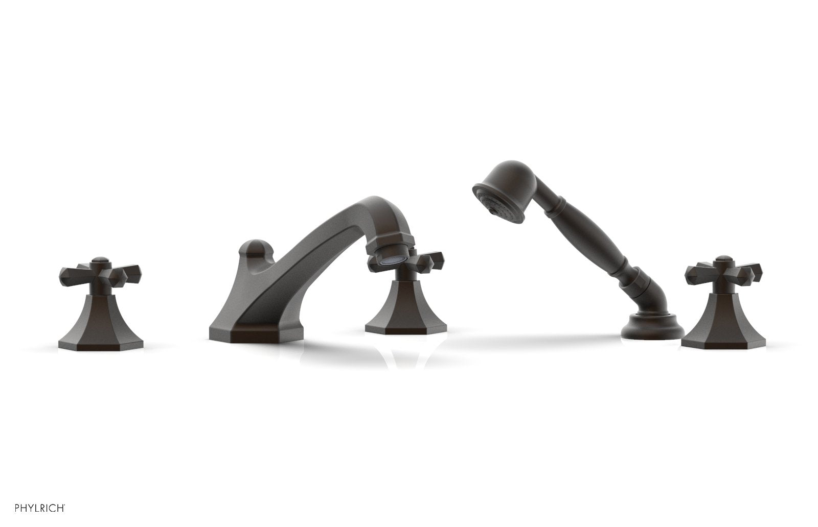 LE VERRE & LA CROSSE Deck Tub Set with Hand Shower - Cross Handles K2171V1