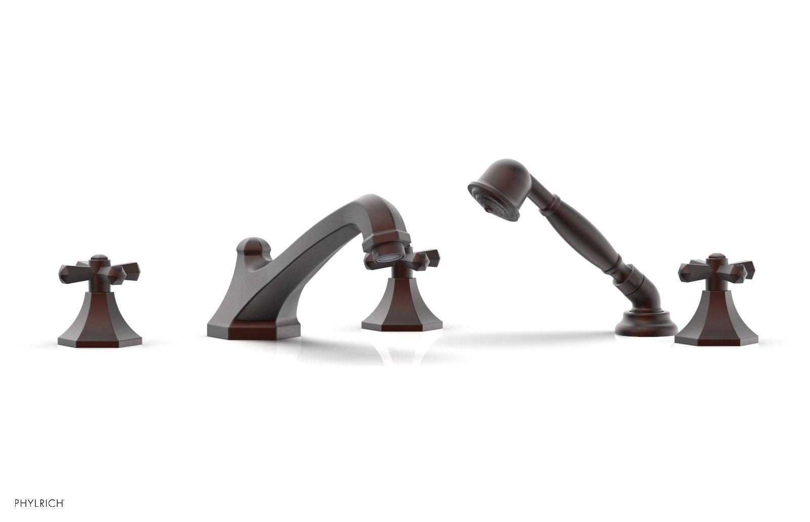 LE VERRE & LA CROSSE Deck Tub Set with Hand Shower - Cross Handles K2171V1