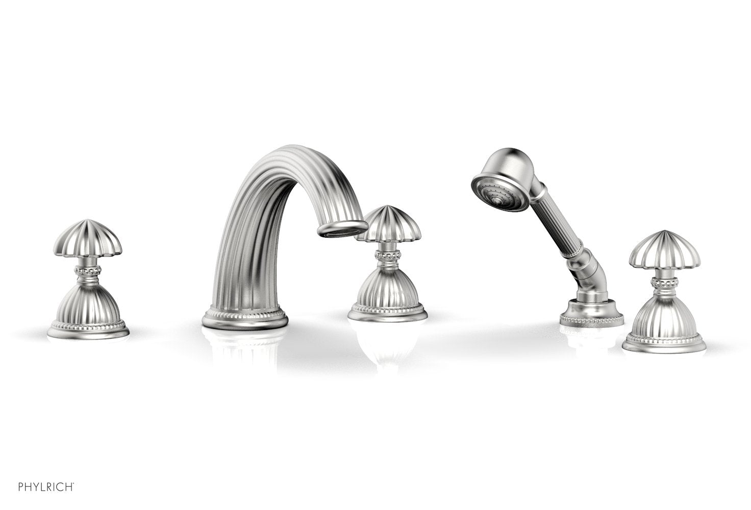 GEORGIAN & BARCELONA Deck Tub Set with Hand Shower - Round Handles K2361P1