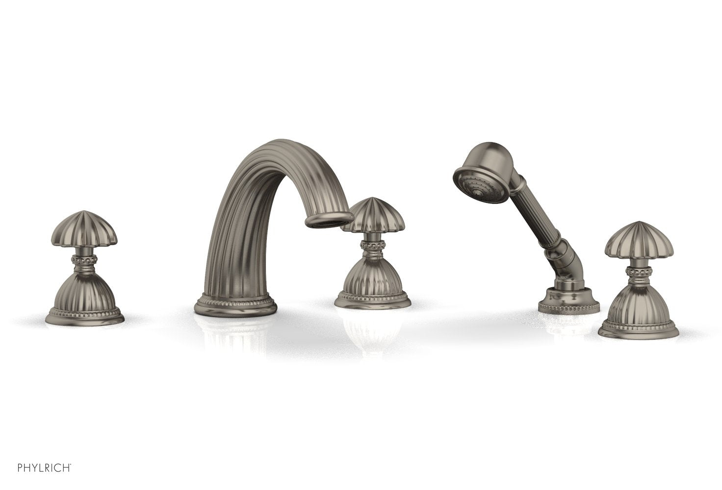 GEORGIAN & BARCELONA Deck Tub Set with Hand Shower - Round Handles K2361P1