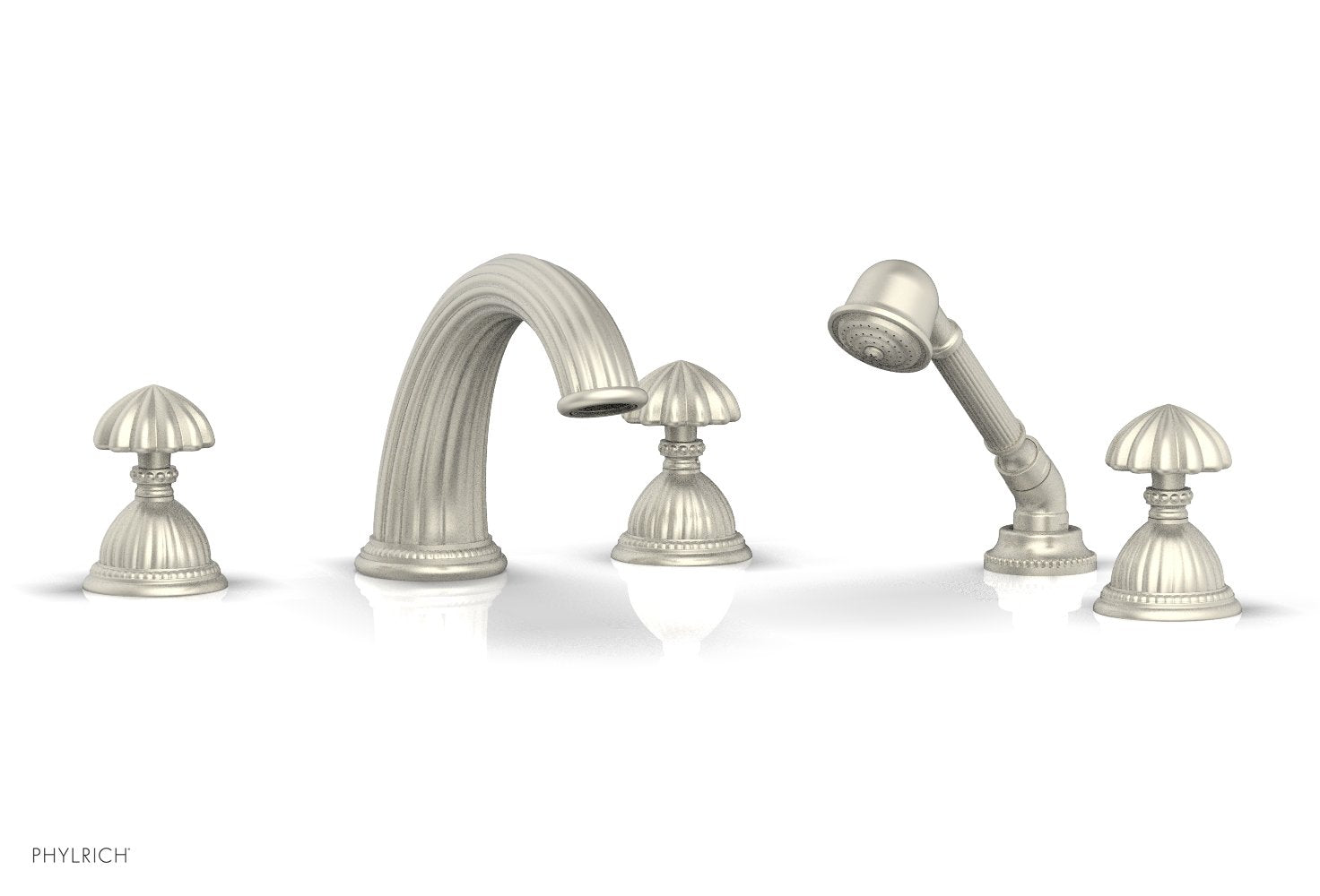 GEORGIAN & BARCELONA Deck Tub Set with Hand Shower - Round Handles K2361P1