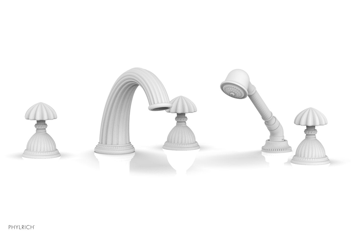 GEORGIAN & BARCELONA Deck Tub Set with Hand Shower - Round Handles K2361P1