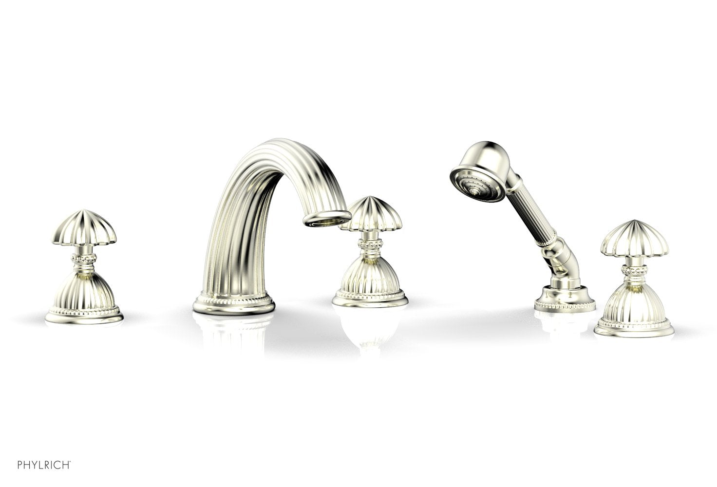 GEORGIAN & BARCELONA Deck Tub Set with Hand Shower - Round Handles K2361P1