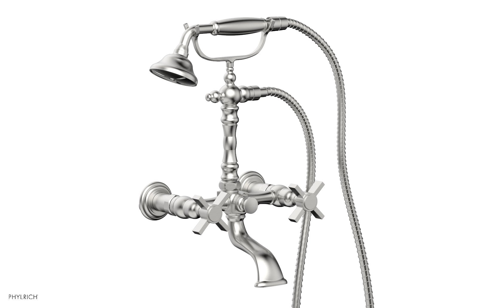 BASIC Exposed Tub & Hand Shower - Blade Cross Handle K2393-08