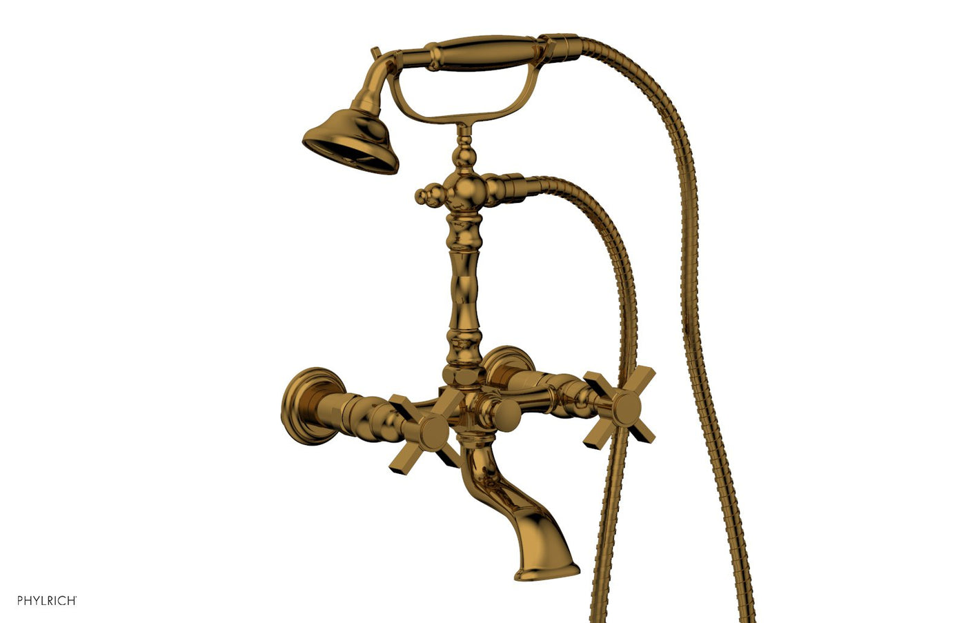 BASIC Exposed Tub & Hand Shower - Blade Cross Handle K2393-08