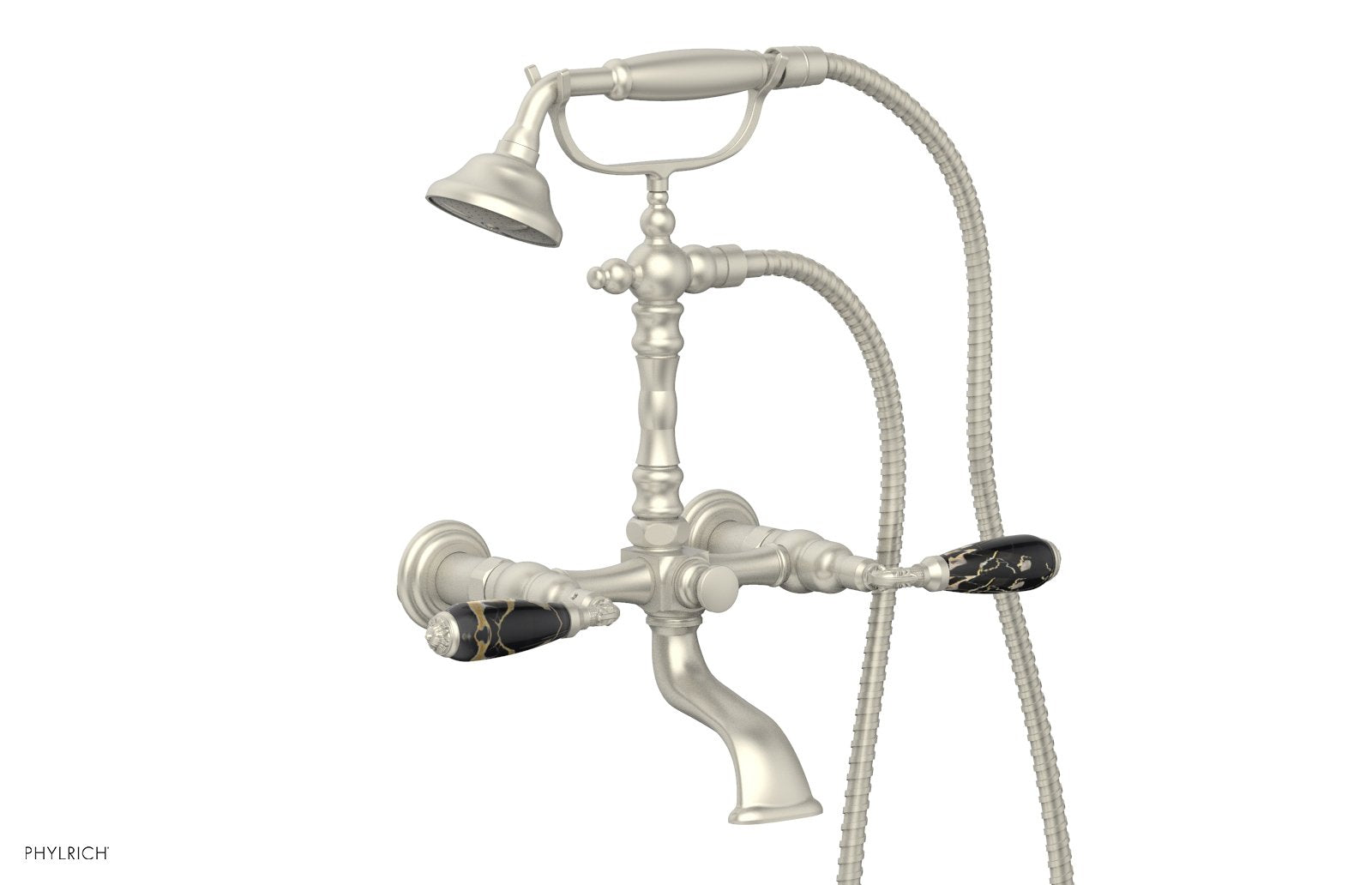 VALENCIA Exposed Tub & Hand Shower - Black Marble Lever Handle K2393-40