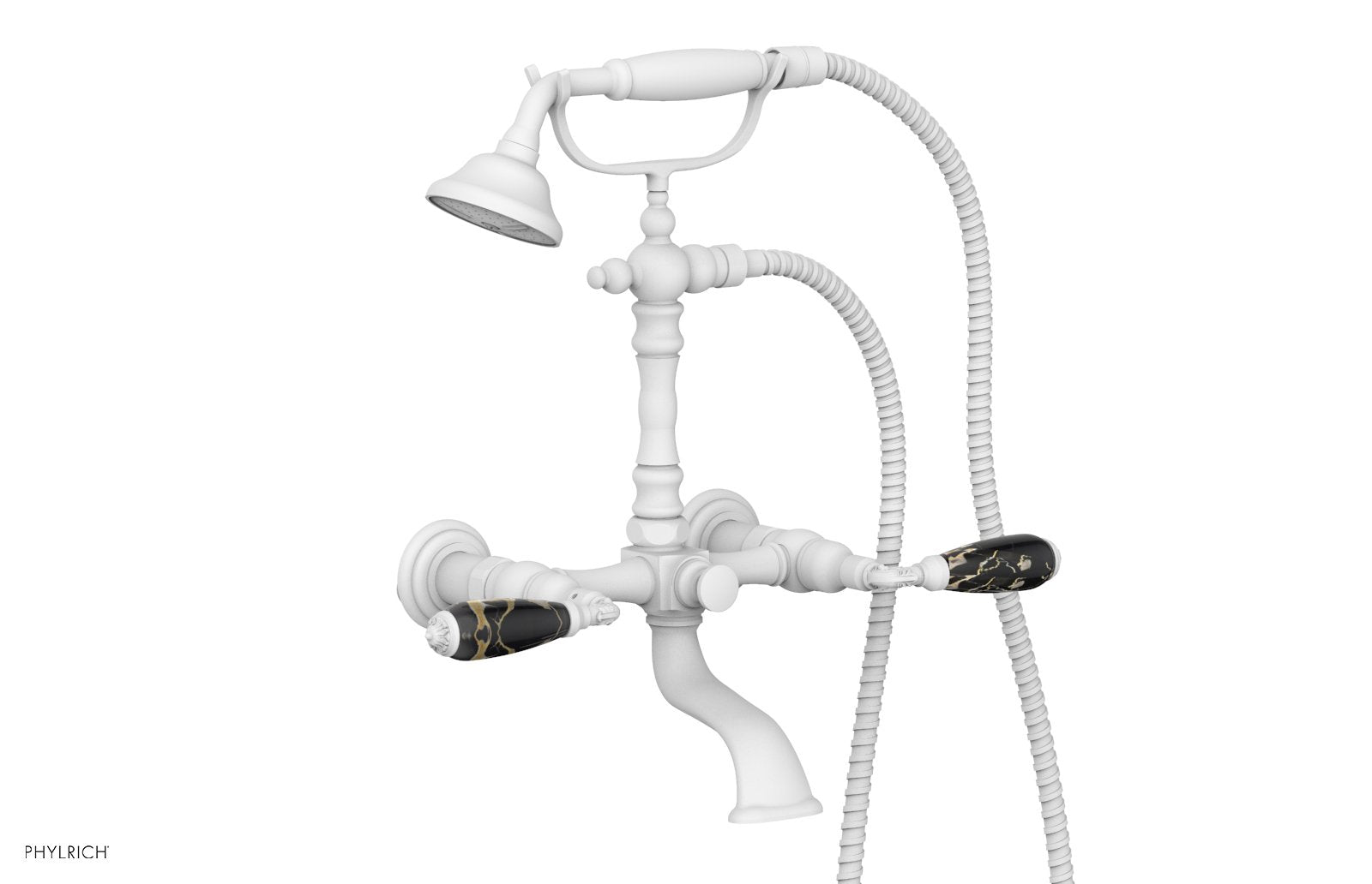 VALENCIA Exposed Tub & Hand Shower - Black Marble Lever Handle K2393-40